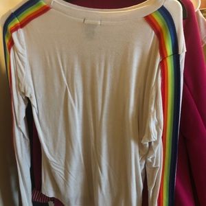 White long sleeve rainbow shirt